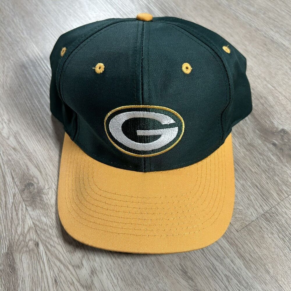 Vintage Green Bay Packers Hat Snapback NFL‎ Football Logo 7 Green Yellow Cap